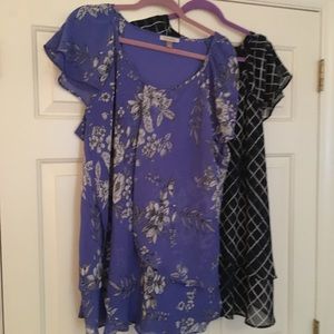 2 Blouses Size 3X Roz & Ali Top; Plus Size Tunics